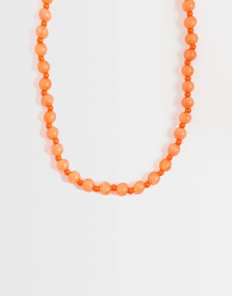  Only Collar Naranja De Cuentas De Only 