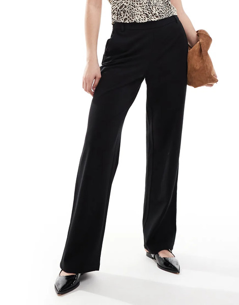  Only Pantalones Negros De Pernera Recta De Only 