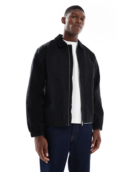  Only & Sons Chaqueta Negra Extragrande De Estilo Campero De Tejido Grueso Con Solapas De Pana De Only & Sons-negro 