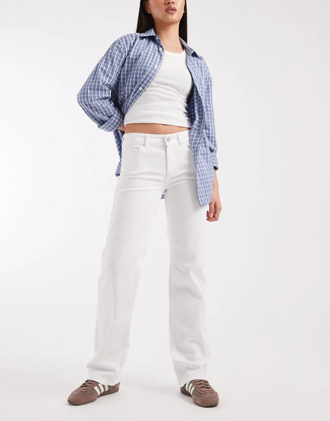  Only Vaqueros Blancos De Pernera Recta Y Talle Medio Blush De Only 