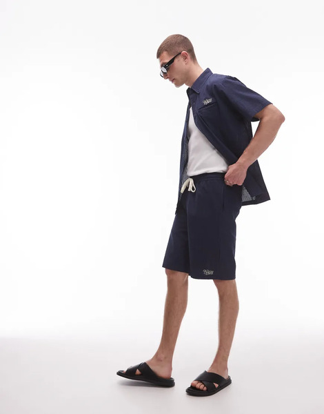  Parlez Pantalones Cortos Azul Marino Con Detalle De Logo De Sirsaca Bayview De Parlez (parte De Un Conjunto) 
