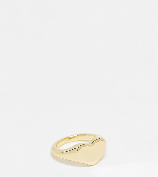  Pieces Anillo Tipo Sello Dorado Con Diseño De Corazón Con Chapado En Oro De 18 Quilates Exclusivo De Pieces 