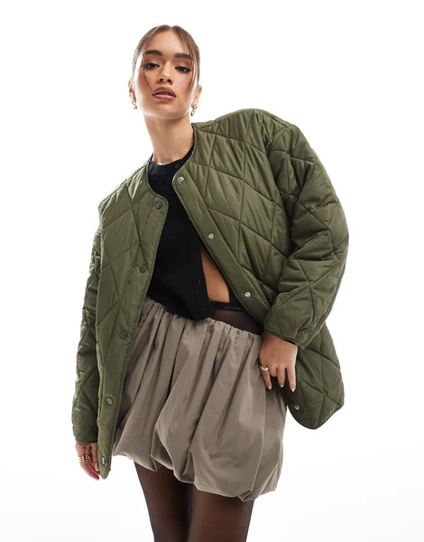  Pieces Chaqueta Caqui Ligera Guateada De Pieces-verde 