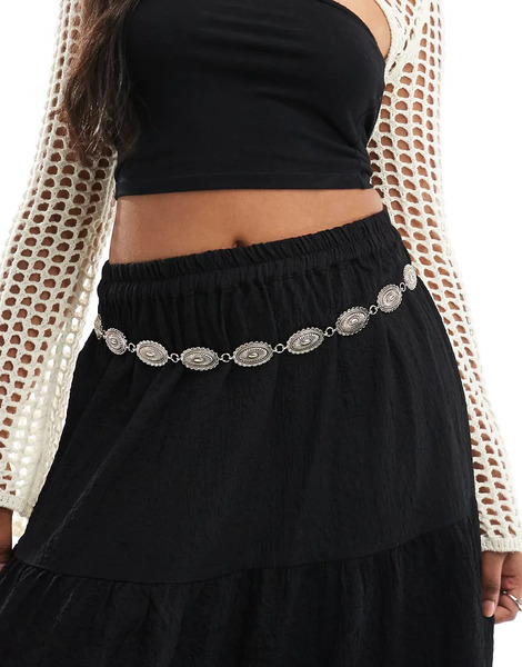  Pieces Cinturón De Cadena Plateado Estilo Boho De Pieces 