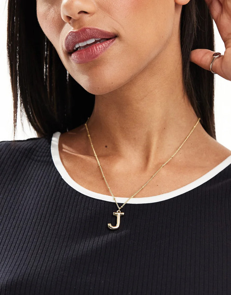  Pieces Collar Dorado Con Letra J Abombada De Pieces 