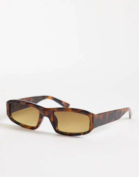  Pieces Gafas De Sol Rectangulares Con Estampado Efecto Carey De Pieces-multicolor 