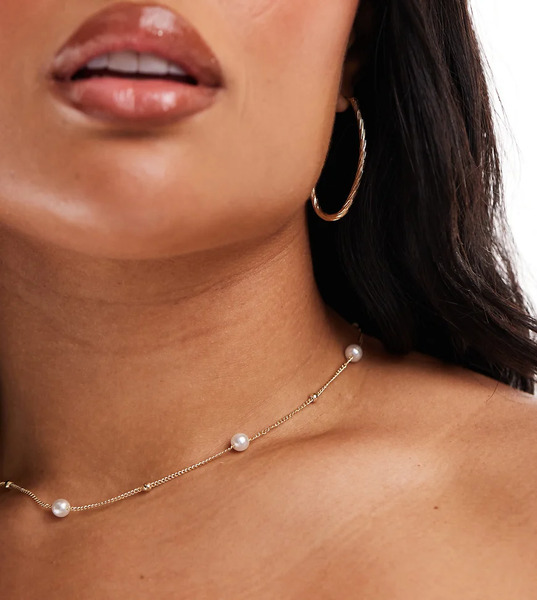  Pieces Plus Collar Dorado Con Perlas Y Esferas De Pieces Curve 