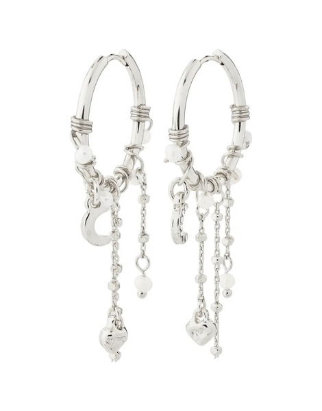  Pilgrim Pendientes Chapados En Plata Arlet De Pilgrim-blanco 