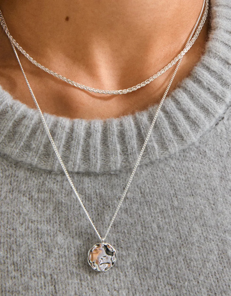  Pilgrim Set De 2 Collares Chapados En Plata Declan De Pilgrim-plateado 