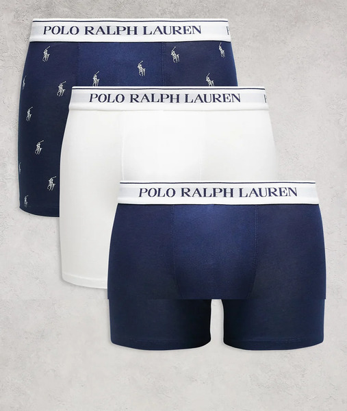  Polo Ralph Lauren Pack De 3 Calzoncillos Largos En Blanco Y Azul Marino Con Logo En La Cinturilla De Polo Ralph Lauren-multicolor 