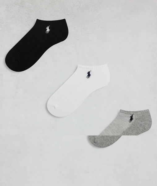  Polo Ralph Lauren Pack De 6 Pares De Calcetines De Color Negro, Blanco Y Gris Para Zapatillas De Deporte De Polo Ralph Lauren 