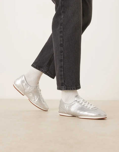  Polo Ralph Lauren Zapatillas De Deporte Plateadas Con Acabado Efecto Piel De Potro Ballerina De Polo Ralph Lauren-plateado 