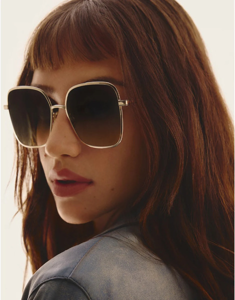  Quay Australia Gafas De Sol Doradas Grandes Cuadradas De Estilo Años 70 De Metal Con Lentes Marrones 5th Ave De Quay-dorado 