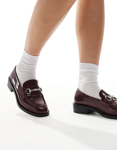  Raid Mocasines Burdeos Con Detalle De Hebilla Linette De Raid-rojo 