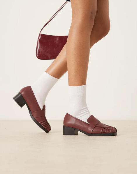  Raid Mocasines Burdeos Con Puntera Cuadrada Aarvi De Raid-rojo 