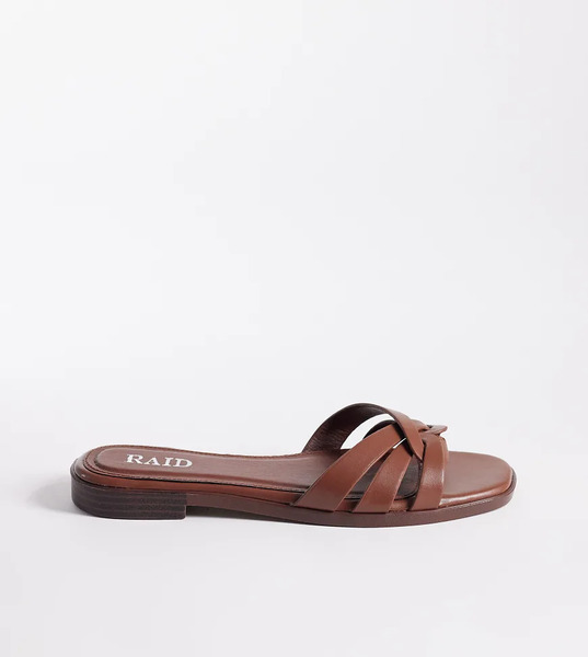  Raid Wide Fit Sandalias Marrones Planas Toffee De Raid Wide Fit-brown 