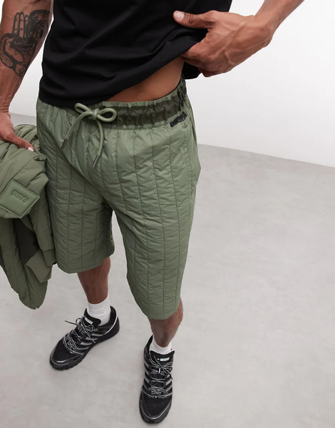  Rains Rains - 20950 Koya - Parte De Un Conjunto - Pantalones Cortos Verdes Impermeables Guateados Con Diseño A Tono 
