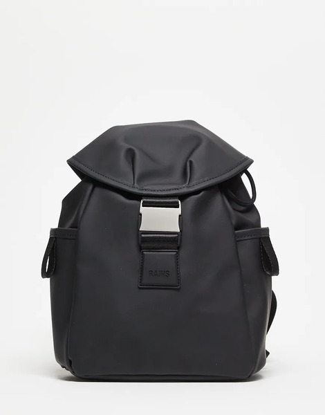  Rains Rains - Mochila Pequeña Negra Impermeable Estilo Bombonera Con Cordón Ajustable Y Cierre De Hebilla 12870 Valera-negro 