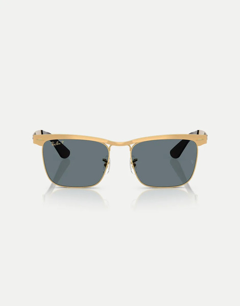  Ray-ban Gafas De Sol Doradas Cuadradas Con Lentes Azules Polarizadas Y Acabado Arenado Wayfarer Deluxe De Ray-ban-dorado 