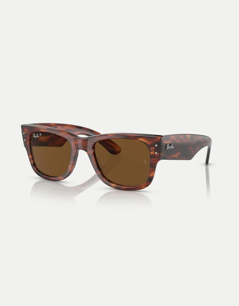  Ray-ban Gafas De Sol Marrón A Rayas Efecto Carey Cuadradas Con Lentes Marrones Polarizadas Mega Wayfarer De Ray-ban 