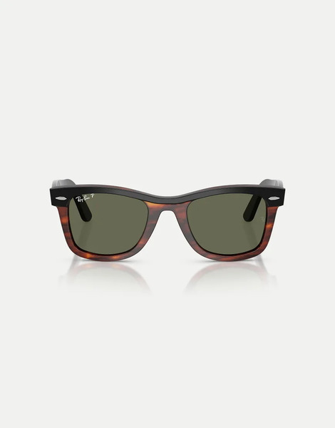  Ray-ban Gafas De Sol Negras Y Marrón Efecto Carey Cuadradas Con Lentes Verdes Polarizadas Wayfarer Street Neat De Ray-ban-negro 