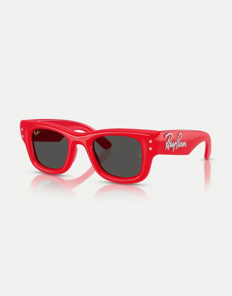  Ray-ban Gafas De Sol Rojas Con Montura Cuadrada Gruesa Con Strass Y Lentes Negras Wayfarer Puffer Crystal Edition De Ray-ban-rojo 