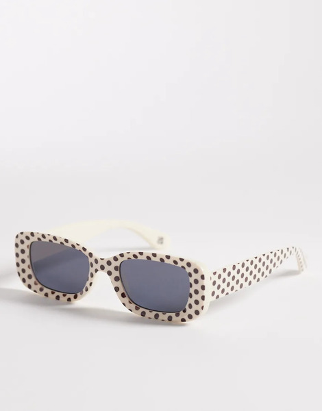  Reclaimed Vintage Gafas De Sol Color Crema Cuadradas Con Estampado De Lunares Marrones De Reclaimed Vintage-multicolor 