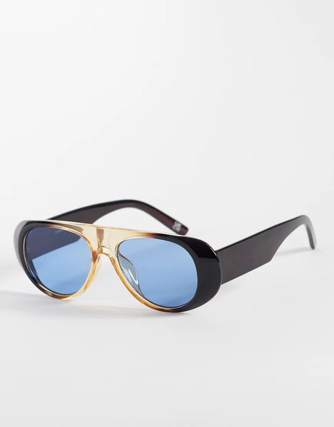  Reclaimed Vintage Gafas De Sol Gris Degradado Unisex De Estilo Aviador Envolvente Con Lentes Azul Oscuro De Reclaimed Vintage 