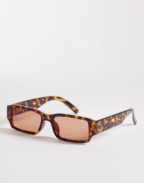  Reclaimed Vintage Gafas De Sol Marrón Oscuro Efecto Carey Cuadradas Con Lentes Marrón Claro De Reclaimed Vintage-brown 
