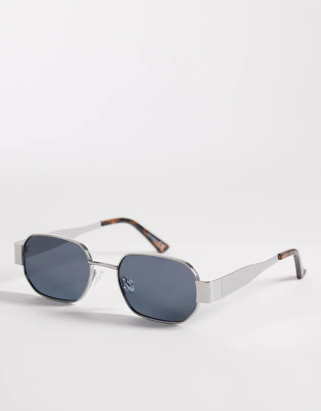  Reclaimed Vintage Gafas De Sol Plateadas Unisex Con Montura Metálica Gruesa Y Lentes Azules De Reclaimed Vintage-plateado 