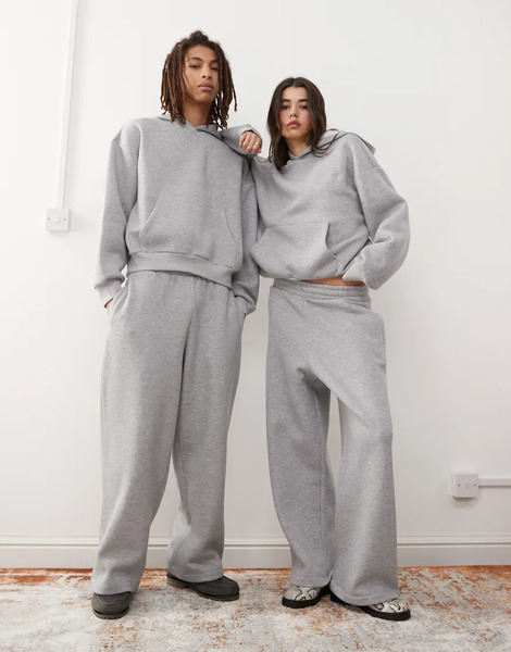  Reclaimed Vintage Joggers Gris Jaspeado Unisex De Pernera Ancha De Tejido Grueso De Reclaimed Vintage (parte De Un Conjunto) 