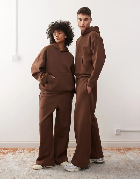  Reclaimed Vintage Joggers Marrón Chocolate Unisex De Pernera Ancha De Tejido Grueso De Reclaimed Vintage (parte De Un Conjunto)-brown 