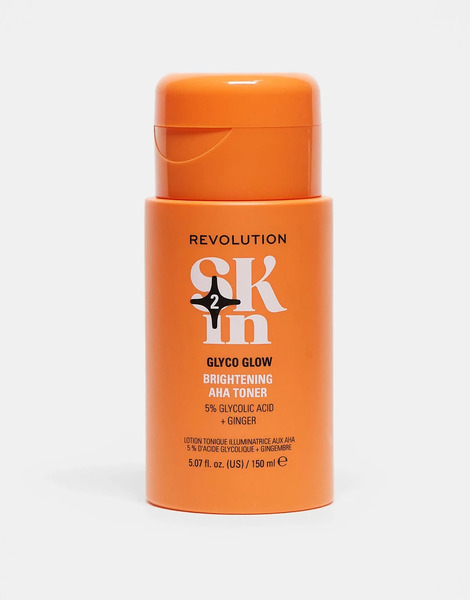  Revolution Skincare Tónico Iluminador De ácidos Aha Con ácido Glicólico Al 5% Y Jengibre Glyco Glow De 150 Ml De Revolution Skin-sin Color 