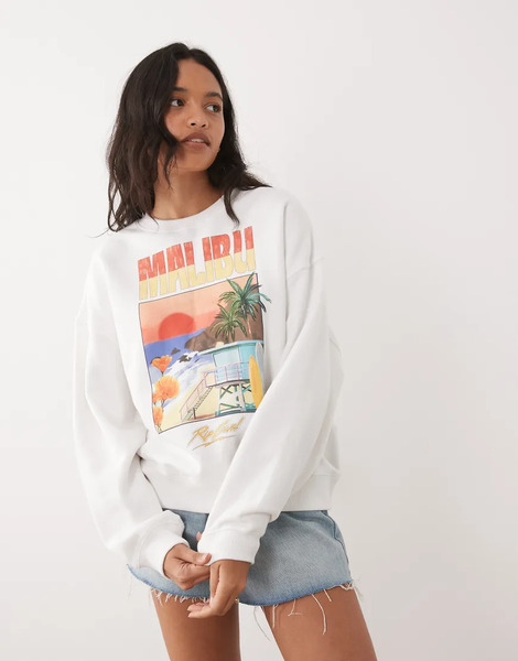  Ripcurl Rip Curl - Sudadera Playera Blanca Con Estampado-blanco 