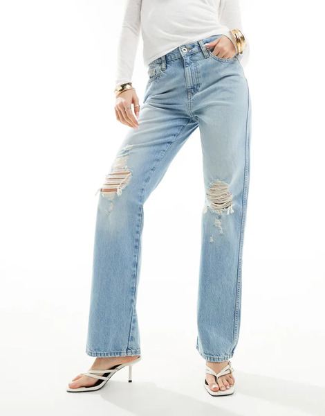  River Island Vaqueros Azul Claro Lavado De Pernera Recta De River Island 