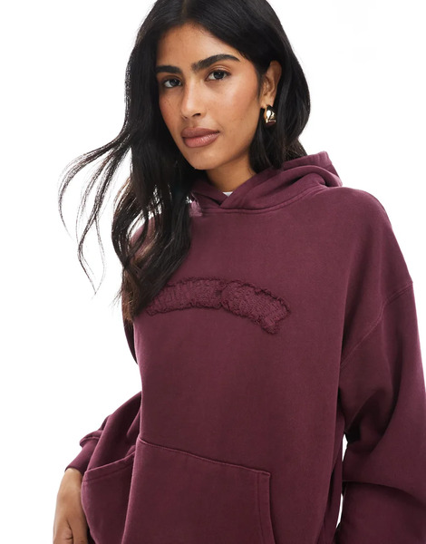  Santa Cruz Sudadera Burdeos De Corte Cuadrado Con Capucha Y Logo De Felpa Cepillada De Santa Cruz (parte De Un Conjunto)-rojo 