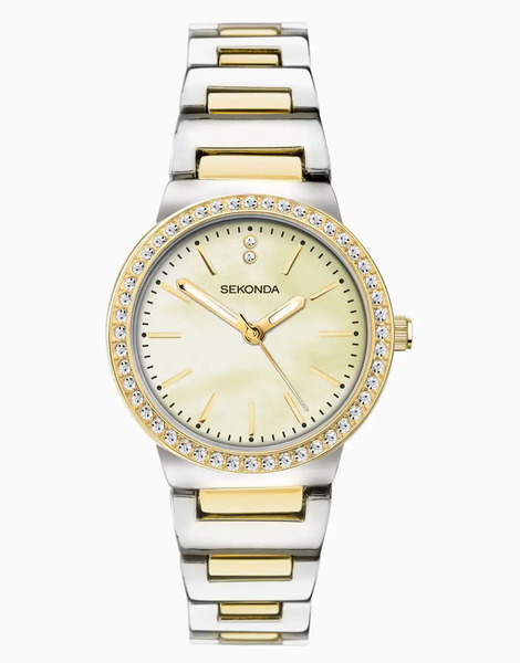  Sekonda Reloj Analógico En Dos Tonos Para Mujer Con Caja Redonda De 28 Mm Y Esfera Dorada De Aleación Amelia De Sekonda-dorado 