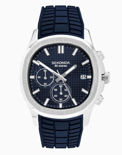  Sekonda Reloj Analógico Plateado Con Esfera De 40 Mm Y Correa Azul Para Hombre Octaire Tv De Sekonda-azul Marino 