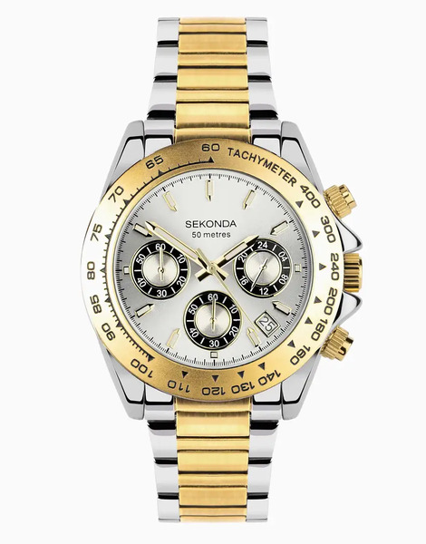  Sekonda Reloj De Estilo Deportivo Con Esfera Plateada De 40 Mm Con Cronógrafo Y Pulsera De Acero Inoxidable Para Hombre Circuit De Sekonda-plateado 