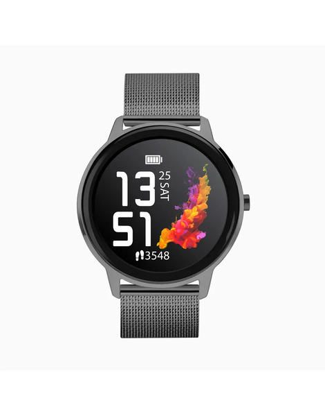  Sekonda Reloj Para Mujer Con Pantalla Lcd De 44 Mm Y Correa De Malla De Acero Inoxidable Flex De Sekonda-negro 