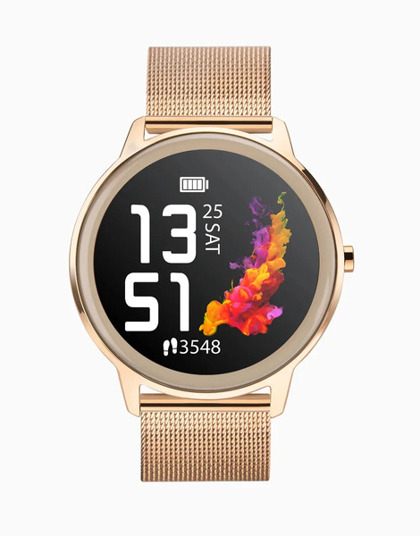  Sekonda Reloj Para Mujer Con Pantalla Lcd De 44 Mm Y Correa De Malla De Acero Inoxidable Flex De Sekonda-rosa 