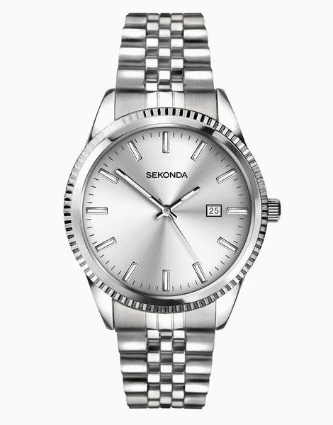  Sekonda Reloj Plateado Clásico Con Esfera Plateada De 40 Mm Y Pulsera De Acero Inoxidable Para Hombre King De Sekonda 