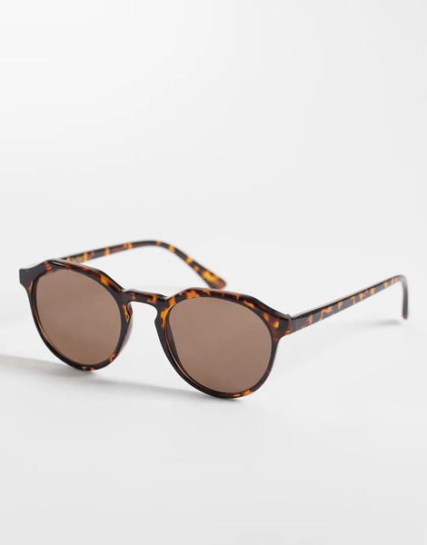  Selected Gafas De Sol Marrones Redondas De Selected-marrón 