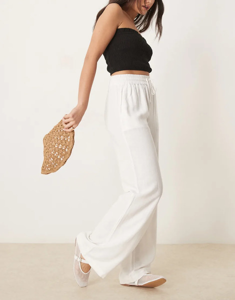  Selected Pantalones Blancos De Lino De Selected 