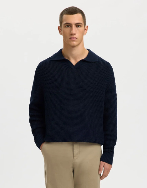  Selected Polo Azul Capitán De Selected-gris 