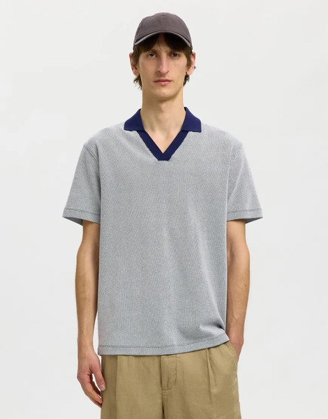  Selected Polo Color Caverna Oceánica De Selected-azul 