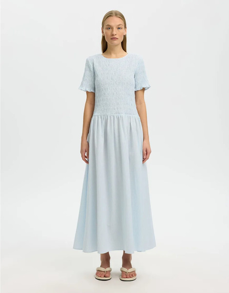  Selected Selected - Vestido Midi Azul Claro 