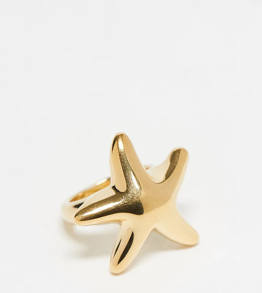  Seol + Gold Anillo Grueso Con Diseño De Estrella De Mar Chapado En Oro De Vermeil De 18 Quilates De Seol + Gold-dorado 