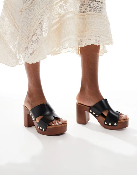  Seqwl Sandalias Negras Estilo Mules De Seqwl-negro 