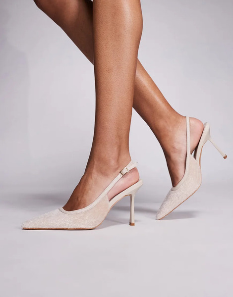  Simmi Shoes Zapatos Color Piedra Destalonados De Tacón Con Puntera Fina De Tejido Efecto Piel De Potro Exmoor De Simmi London-neutro 